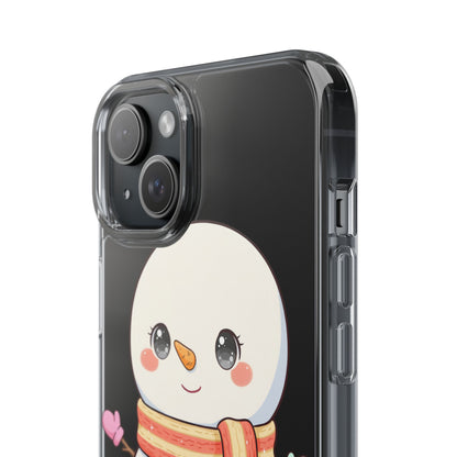 Kawaii Snowman Phone Case – Cute Christmas Clear Case