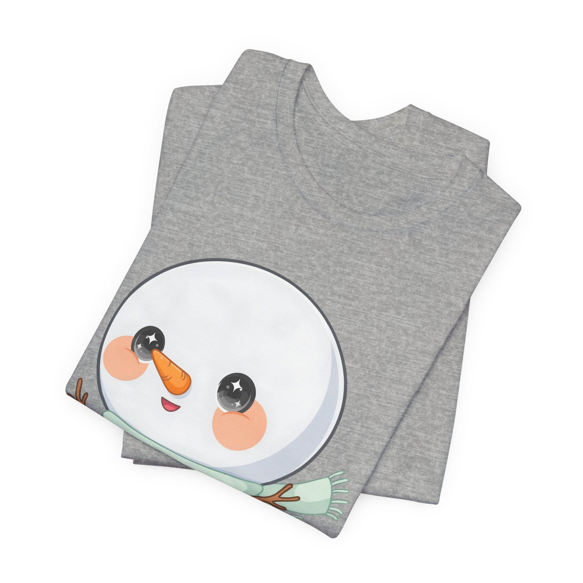 Cute Snowman T-Shirt, Kawaii Ice Skating Holiday Gift