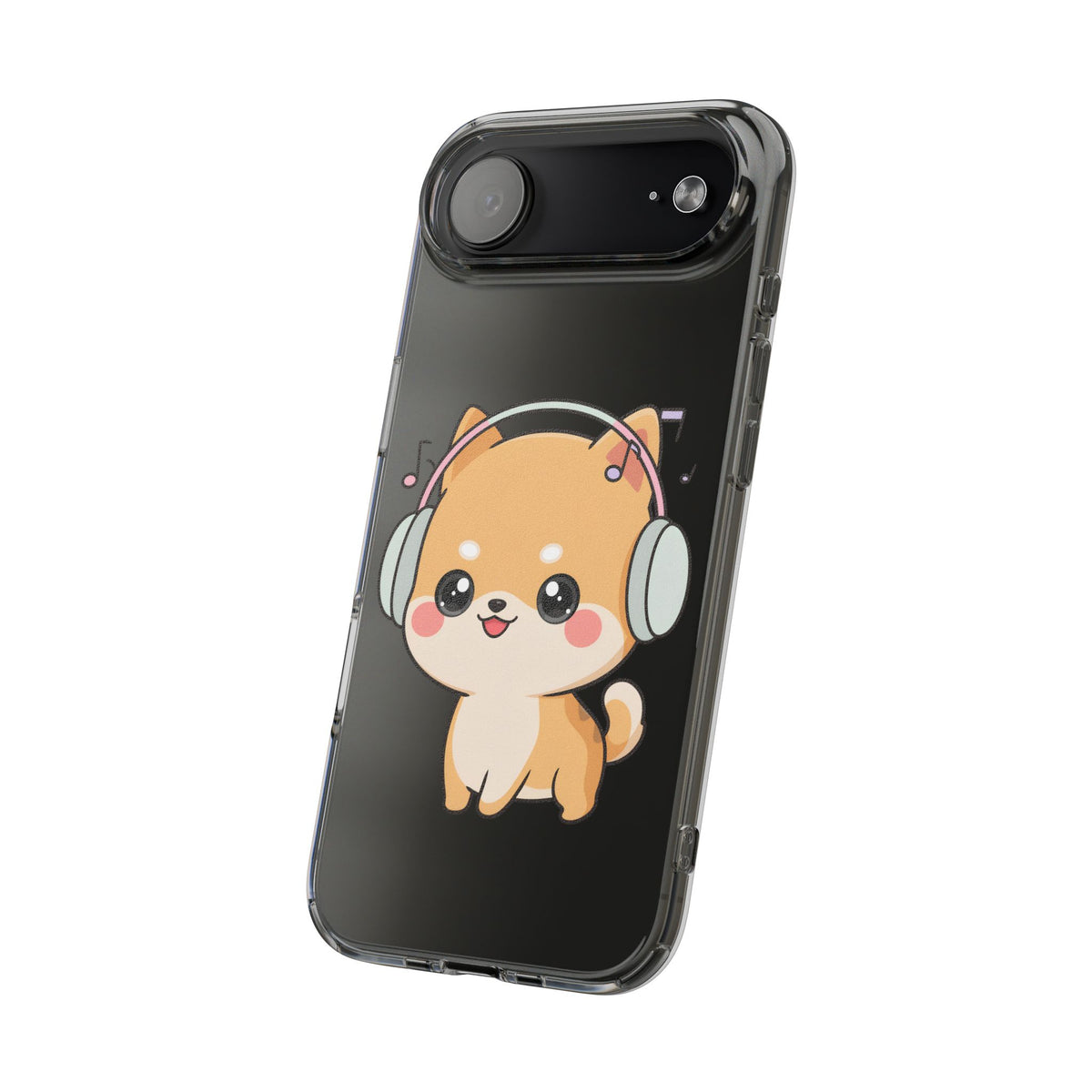 Kawaii Shiba Inu Phone Case – Music Lover Clear Case
