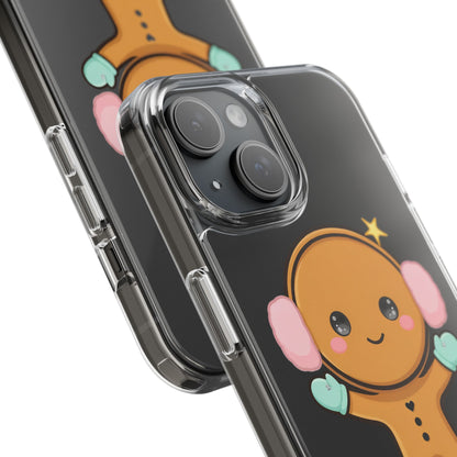 Kawaii Gingerbread Phone Case, Cute Winter Character