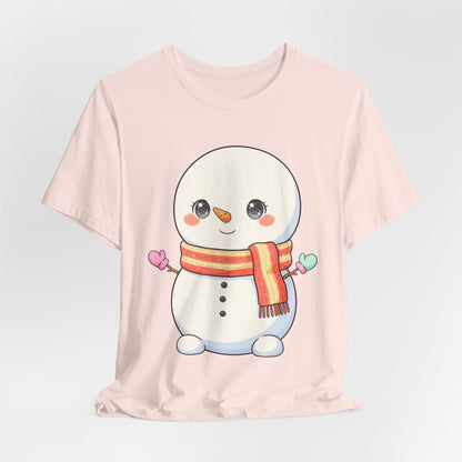 Kawaii Snowman Christmas T-Shirt for Cute Holiday Cheer