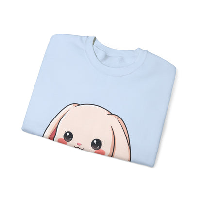 Kawaii Bunny Sweatshirt, Cute Heart Hug Crewneck