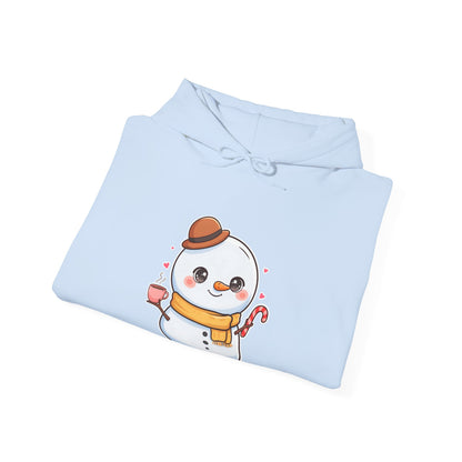 Kawaii Snowman Hoodie, Cozy Winter Unisex Sweatshirt
