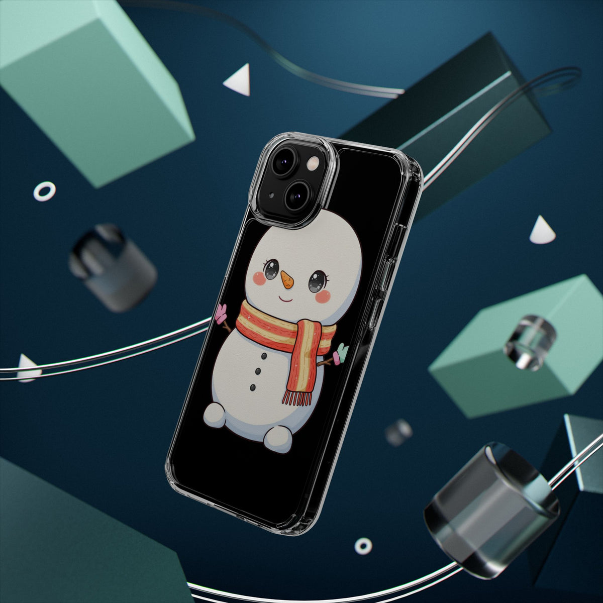 Kawaii Snowman Phone Case – Cute Christmas Clear Case