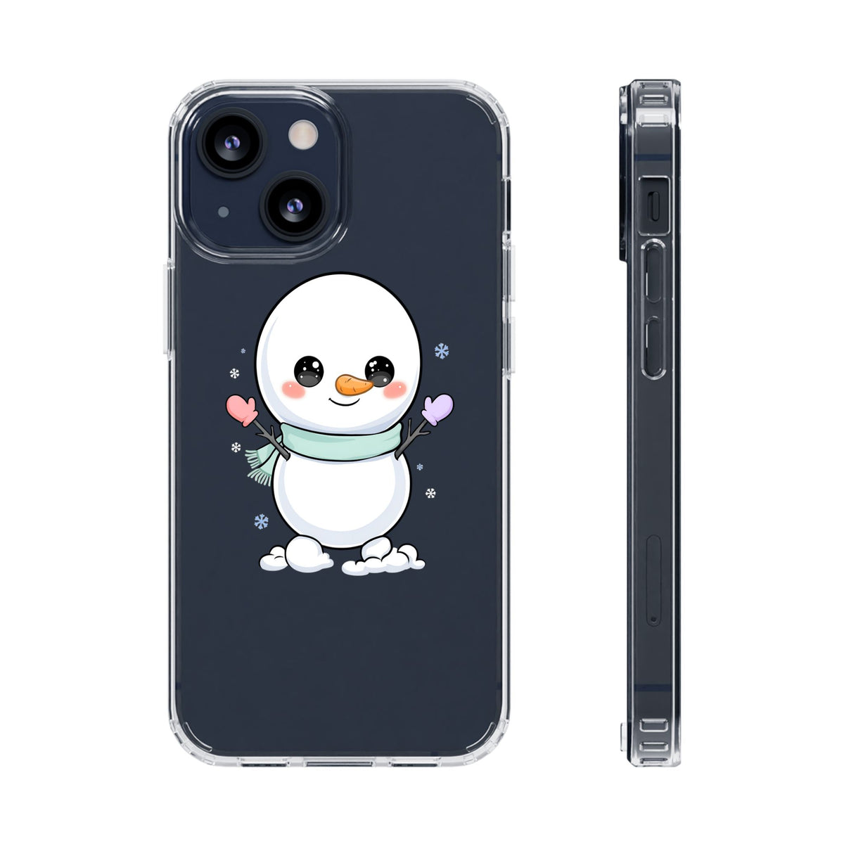 Kawaii Snowman Clear Impact-Resistant Case
