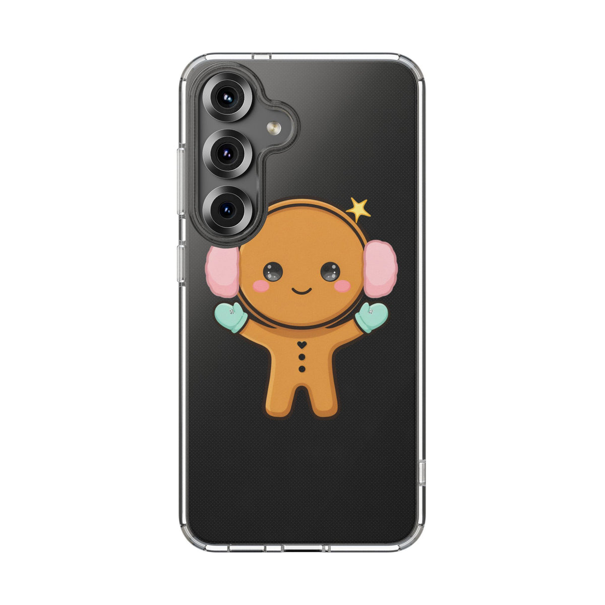 Kawaii Gingerbread Phone Case, Cute Winter Character