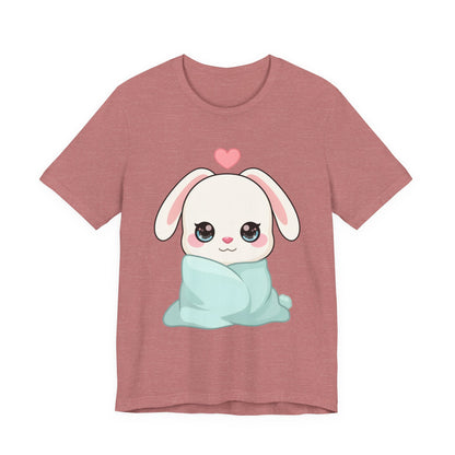 Cozy Bunny T-Shirt, Kawaii Blanket Bunny Tee