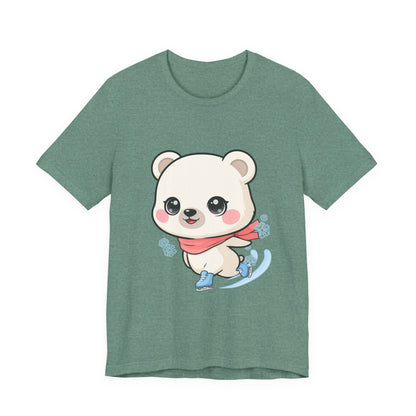 Kawaii Ice Skating Polar Bear Tee for Winter Gift Giving