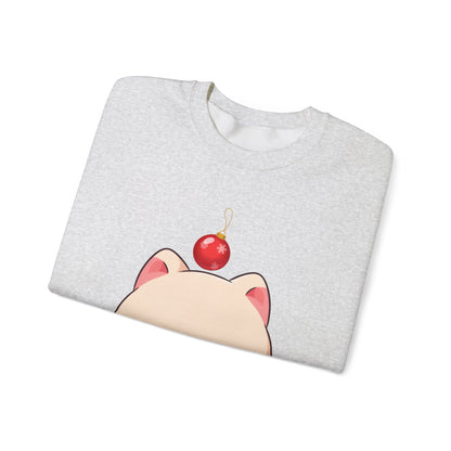 Kawaii Arctic Fox Christmas Sweatshirt, Cute Holiday Crewneck