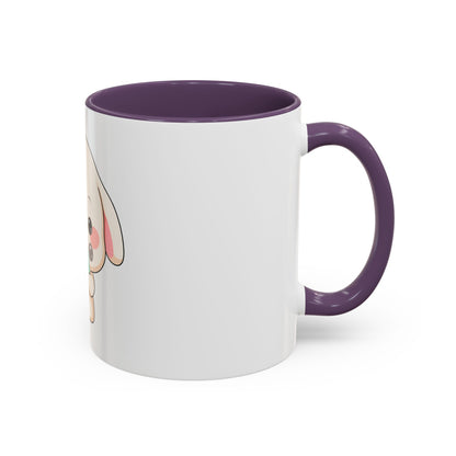 Kawaii Bunny Accent Coffee Mug, Cute Ice Cream Rabbit
