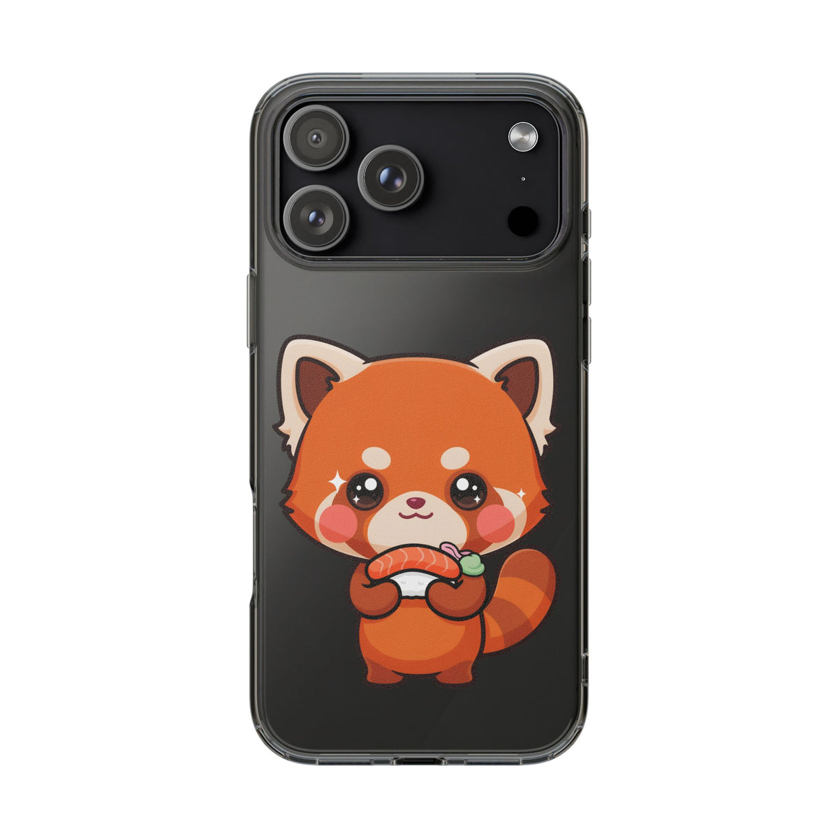 Red Panda Sushi Phone Case, Cute Kawaii Clear Case