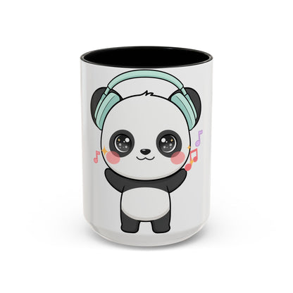 Kawaii Panda Music Mug, Colorful Accent Coffee Mug
