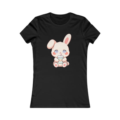 Kawaii Bunny Latte T-Shirt for Cozy Coffee Breaks