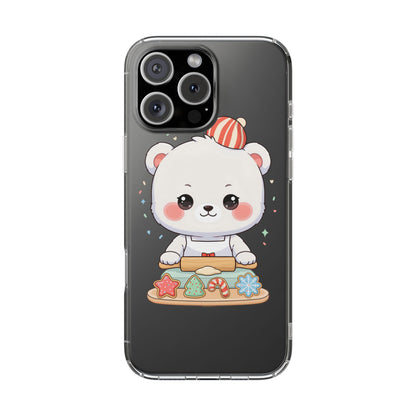 Christmas Bear Cookie Baking Clear Phone Case