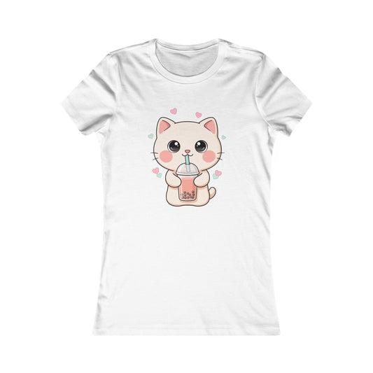 Kawaii Bubble Tea Cat Women's Favorite Tee
