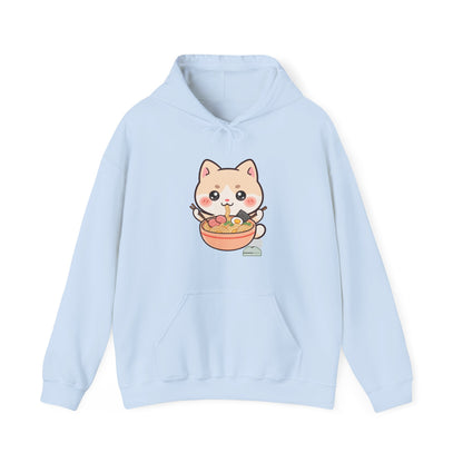 Kawaii Ramen Cat Hoodie, Cute Foodie Sweatshirt