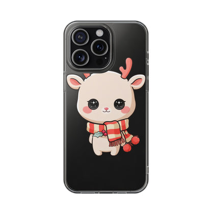 Christmas Reindeer Phone Case, Cute Kawaii Holiday Gift