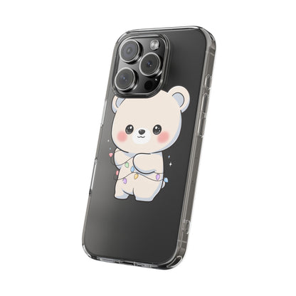 Kawaii Polar Bear Phone Case with Fairy Lights