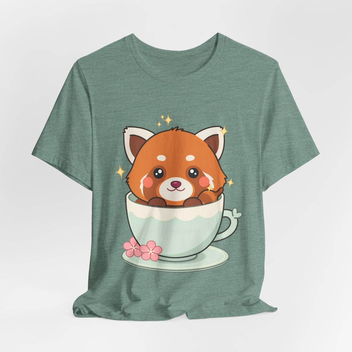 Kawaii Red Panda T-Shirt, Cute Tea Lover Gift