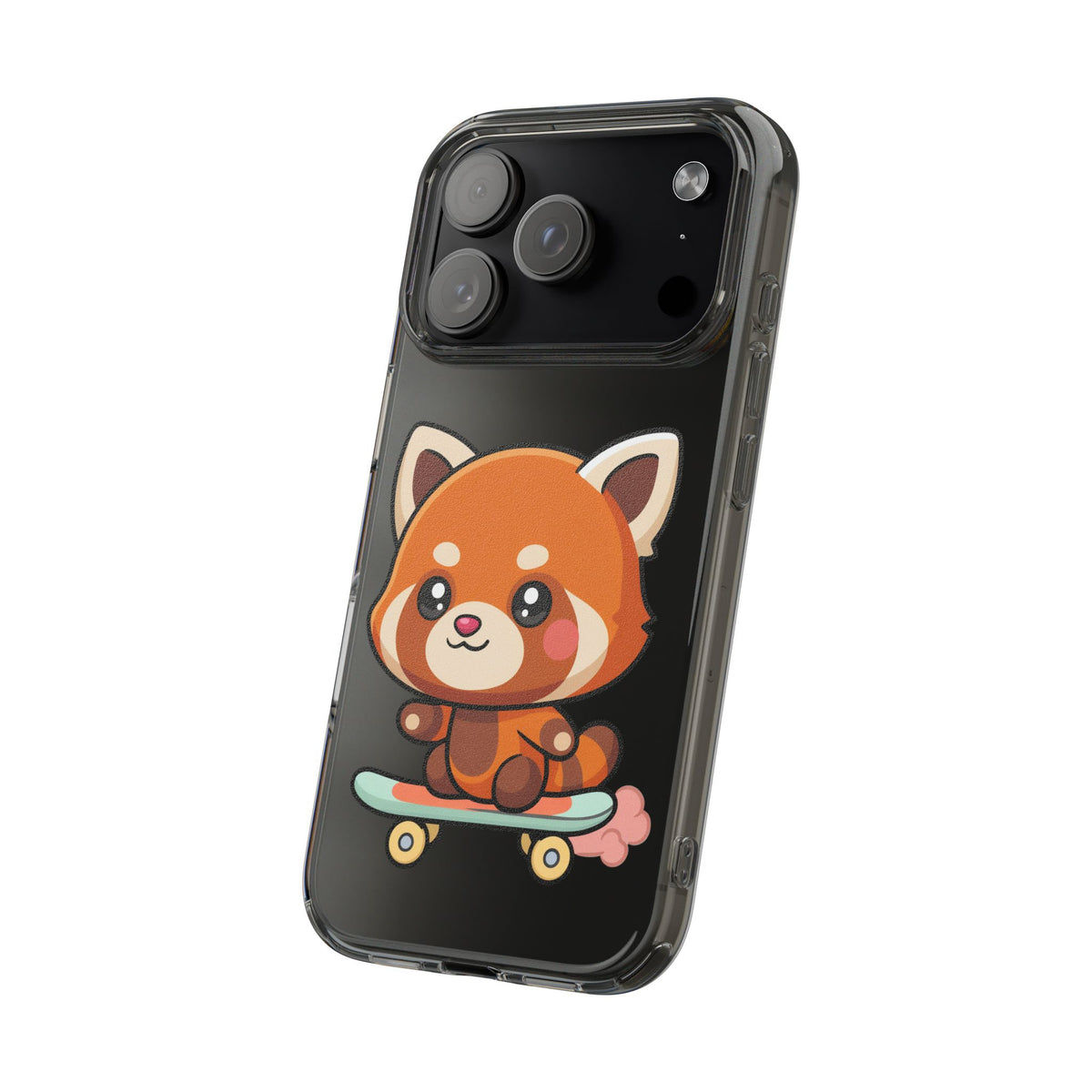 Red Panda Skateboard Phone Case, Cute Kawaii Style