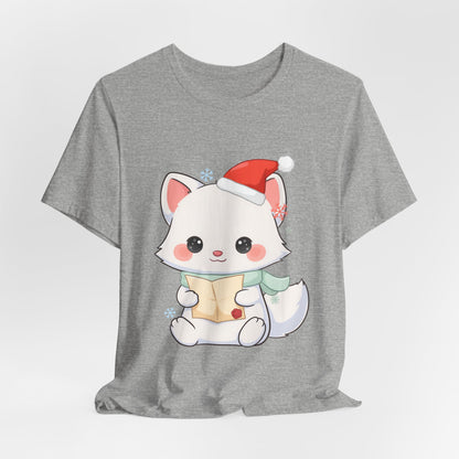 Christmas Arctic Fox T-Shirt for Cozy Holiday Readers