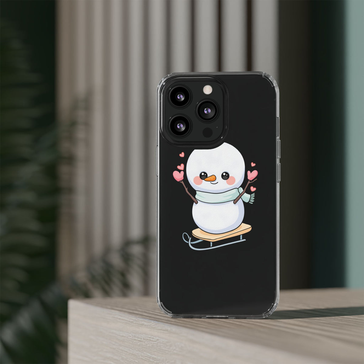 Kawaii Snowman Phone Case, Cute Winter Cheer