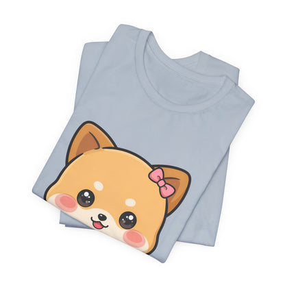 Kawaii Shiba Inu Coffee T-Shirt, Cute Latte Lover Tee