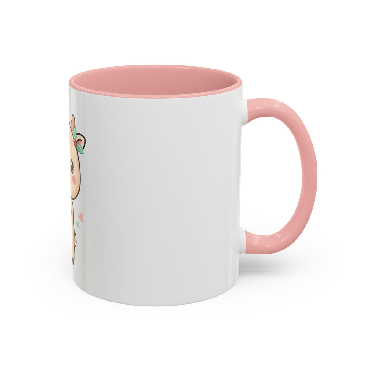 Kawaii Reindeer Christmas Accent Coffee Mug