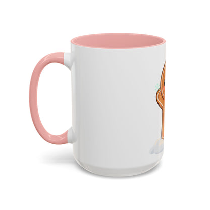 Kawaii Gingerbread Man Accent Coffee Mug for Winter Cheer