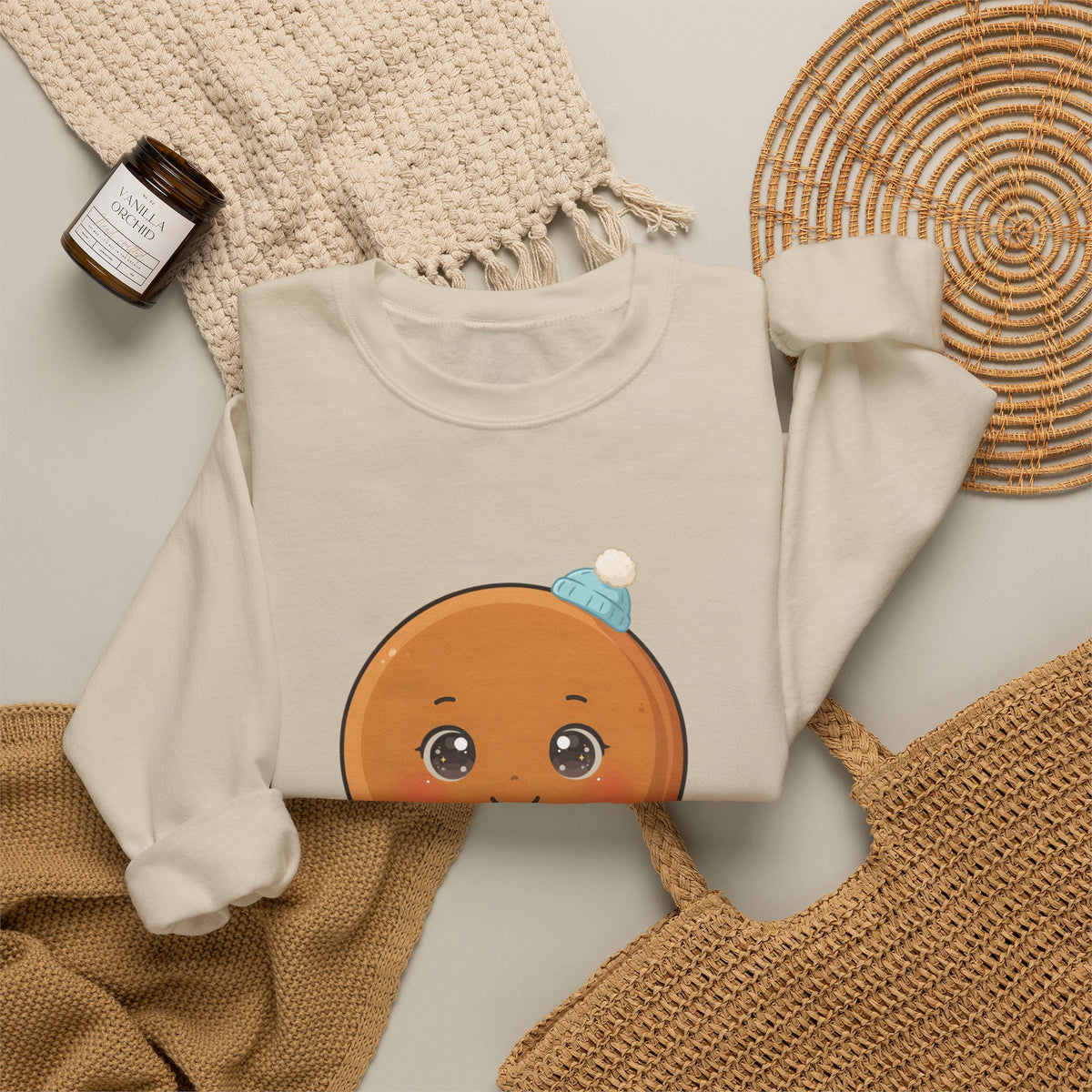 Kawaii Gingerbread Sweatshirt, Cute Christmas Crewneck
