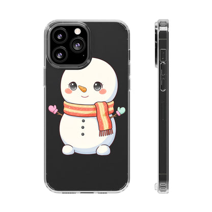 Kawaii Snowman Phone Case – Cute Christmas Clear Case