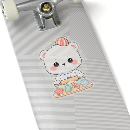 Christmas Baking Polar Bear Sticker for Holiday Cheer