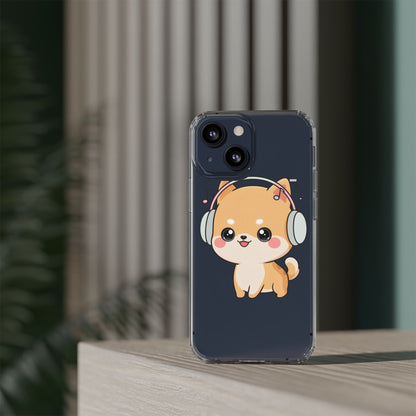 Kawaii Shiba Inu Phone Case – Music Lover Clear Case
