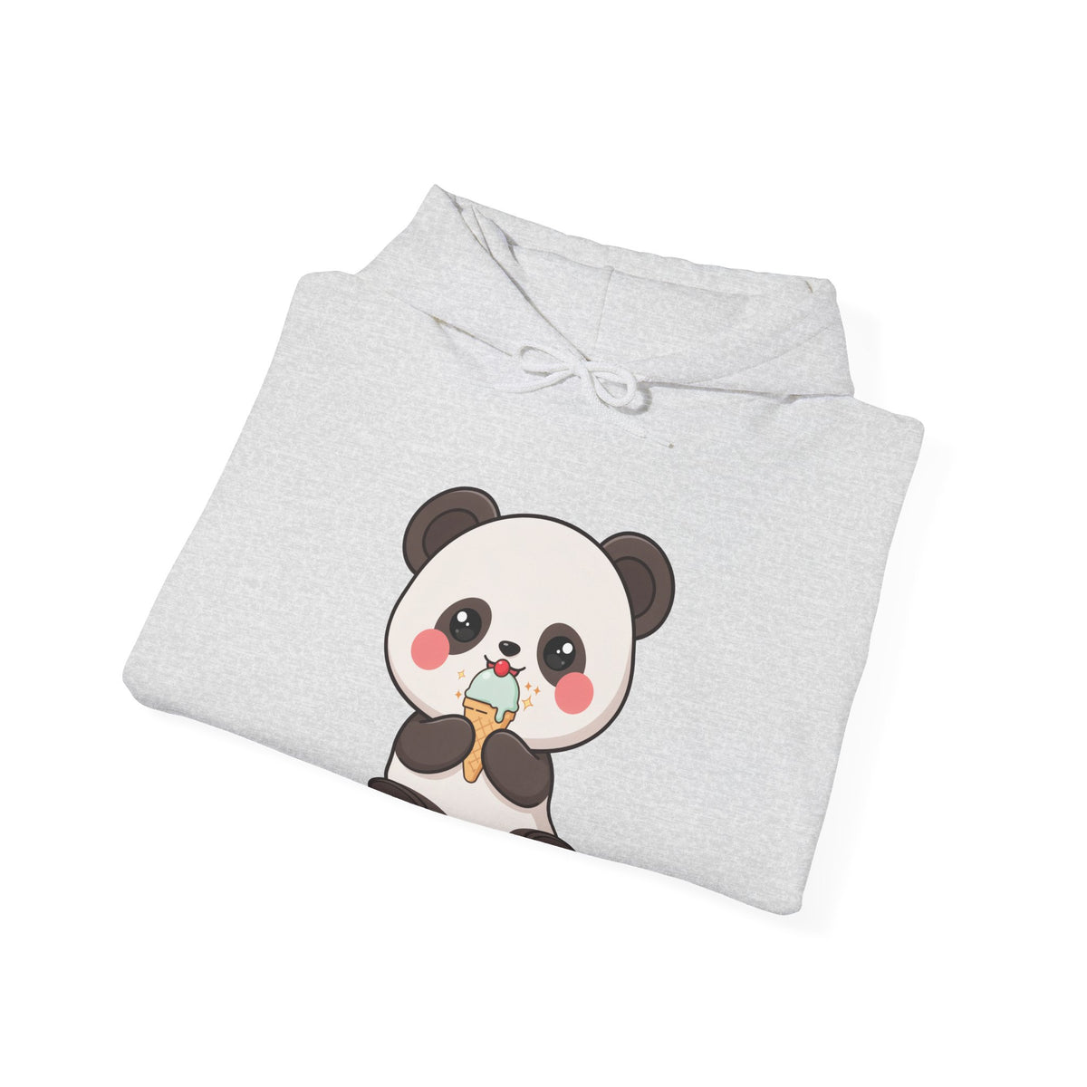 Kawaii Panda Ice Cream Hoodie, Cute Chibi Sweatshirt
