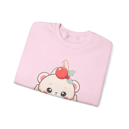 Kawaii Polar Bear Christmas Sweatshirt, Cute Holiday Crewneck