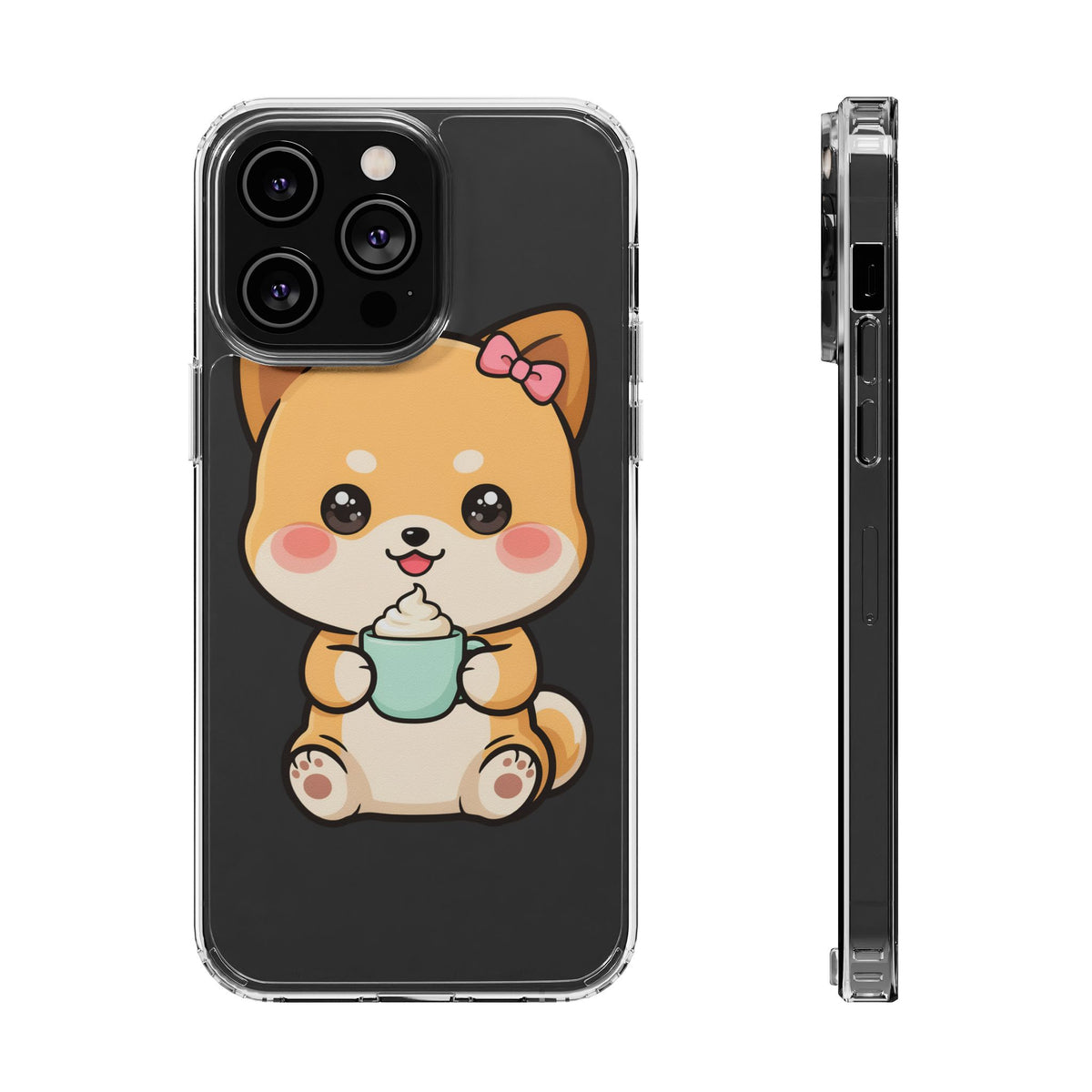 Kawaii Shiba Inu Phone Case with Latte