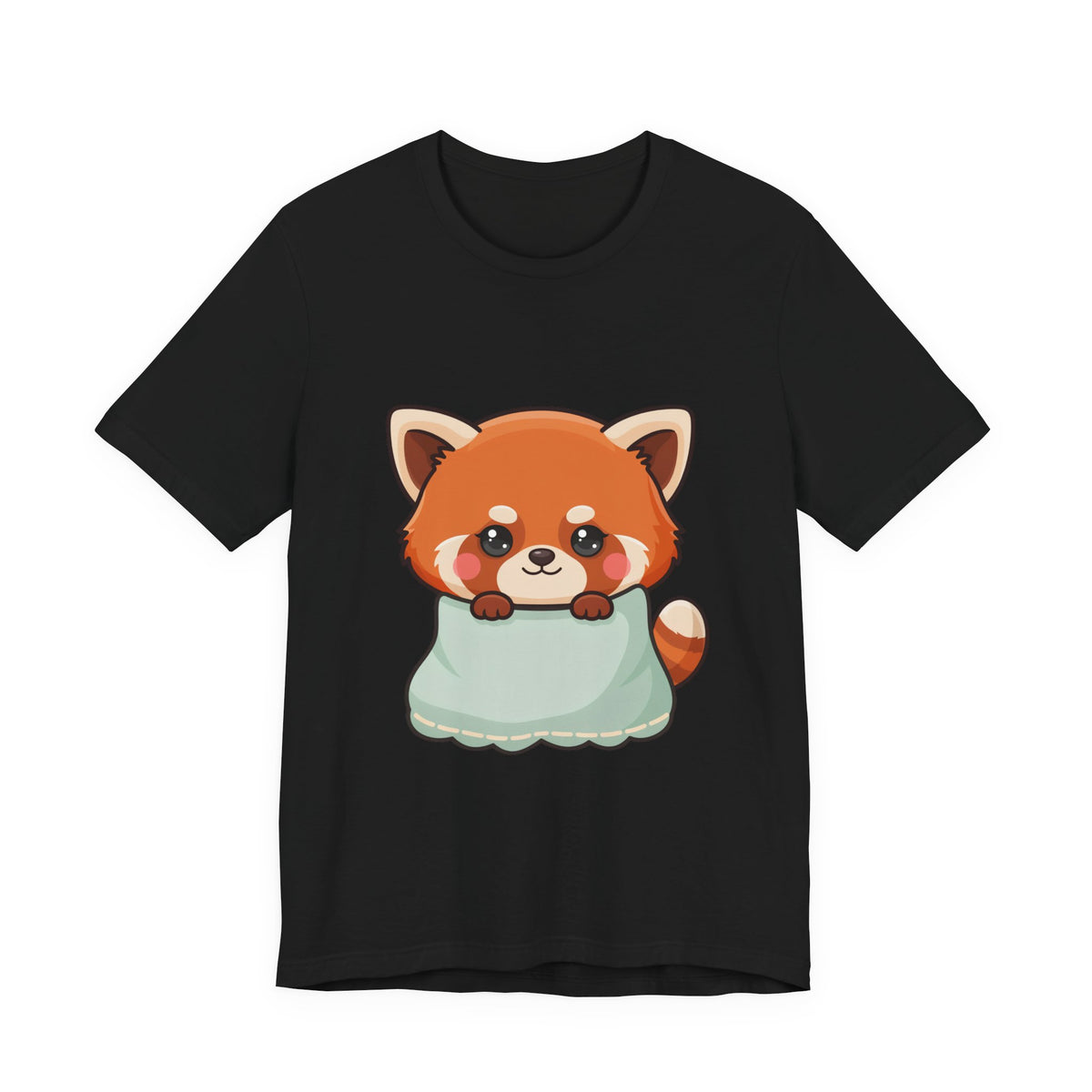 Kawaii Red Panda T-Shirt, Cozy Blanket Chibi Animal Tee