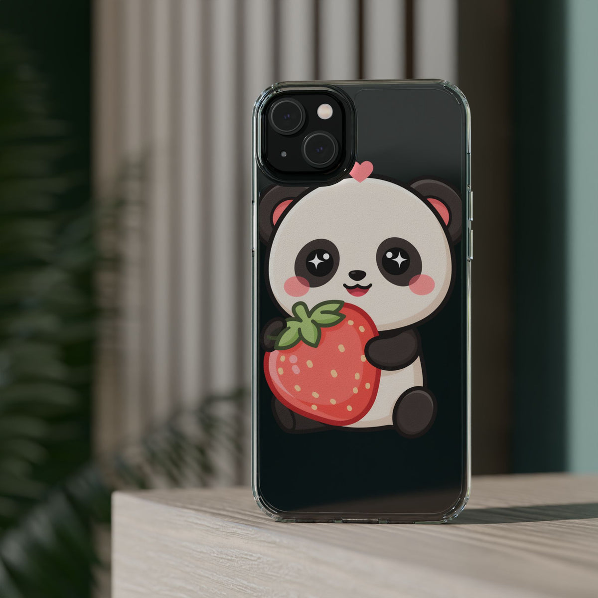 Kawaii Panda Phone Case, Sweet Strawberry Gift
