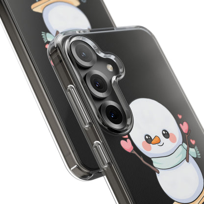 Kawaii Snowman Phone Case, Cute Winter Cheer