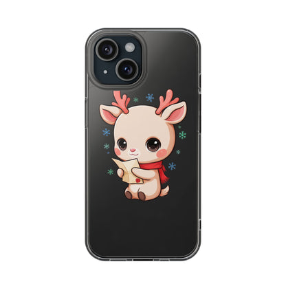 Christmas Reindeer Clear Impact-Resistant Phone Case