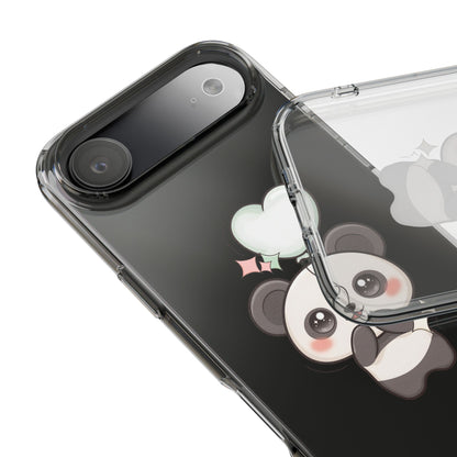 Kawaii Panda Clear Phone Case with Balloon