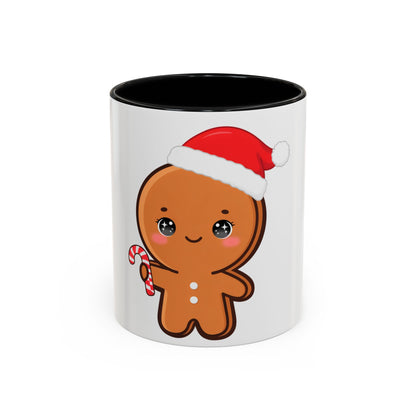 Gingerbread Man Christmas Mug, 11oz or 15oz Accent Coffee Mug