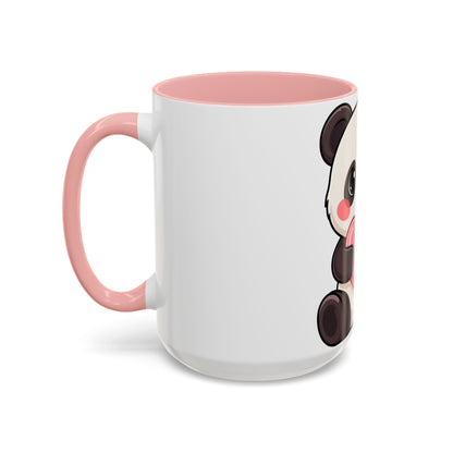 Kawaii Panda Heart Accent Coffee Mug