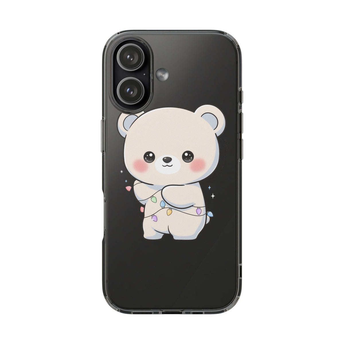 Kawaii Polar Bear Phone Case with Fairy Lights