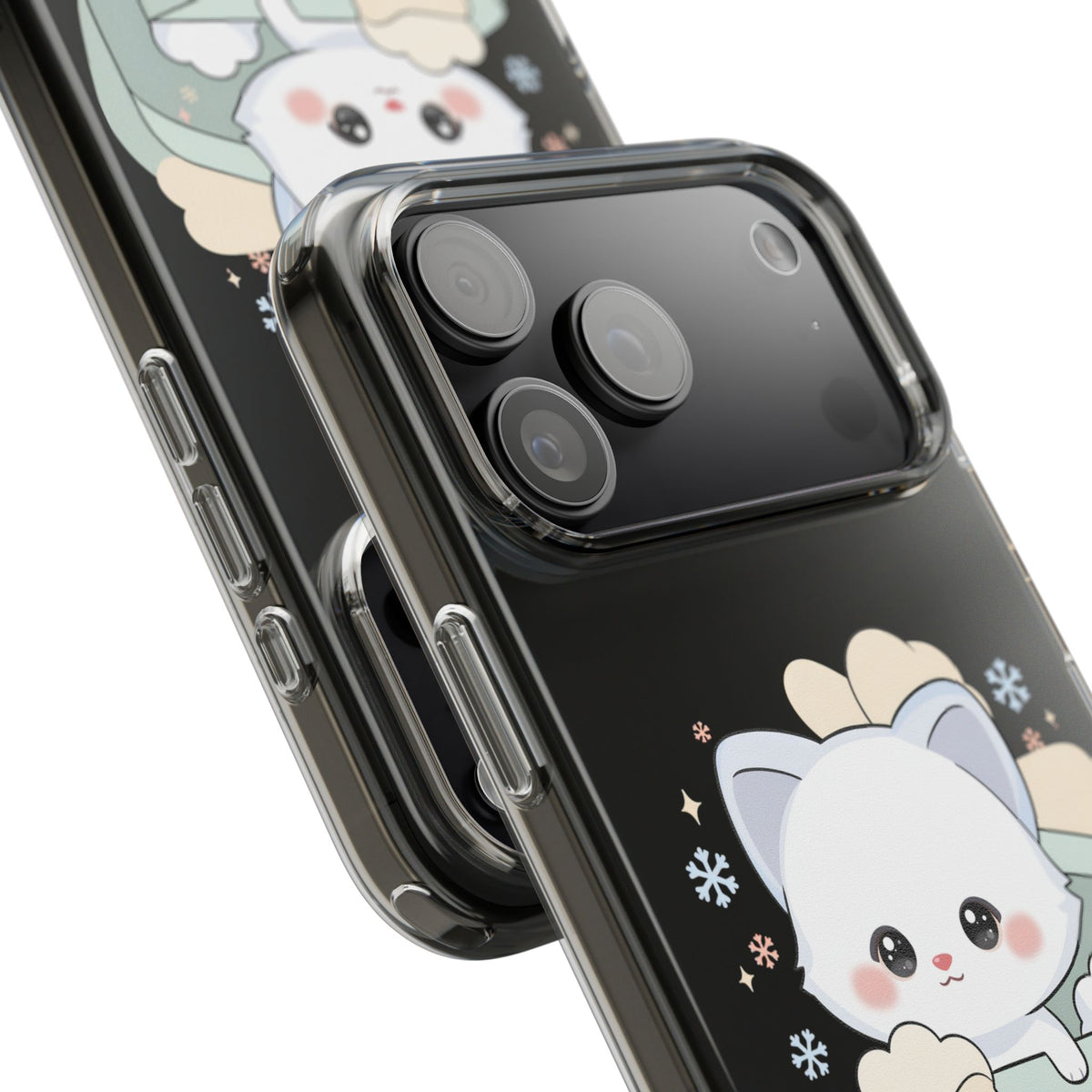 Kawaii Arctic Fox Clear Impact-Resistant Phone Case