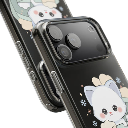 Kawaii Arctic Fox Clear Impact-Resistant Phone Case