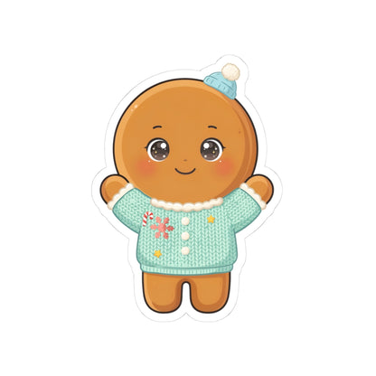 Christmas Gingerbread Sticker, Kawaii Holiday Gift