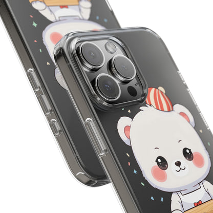 Christmas Bear Cookie Baking Clear Phone Case