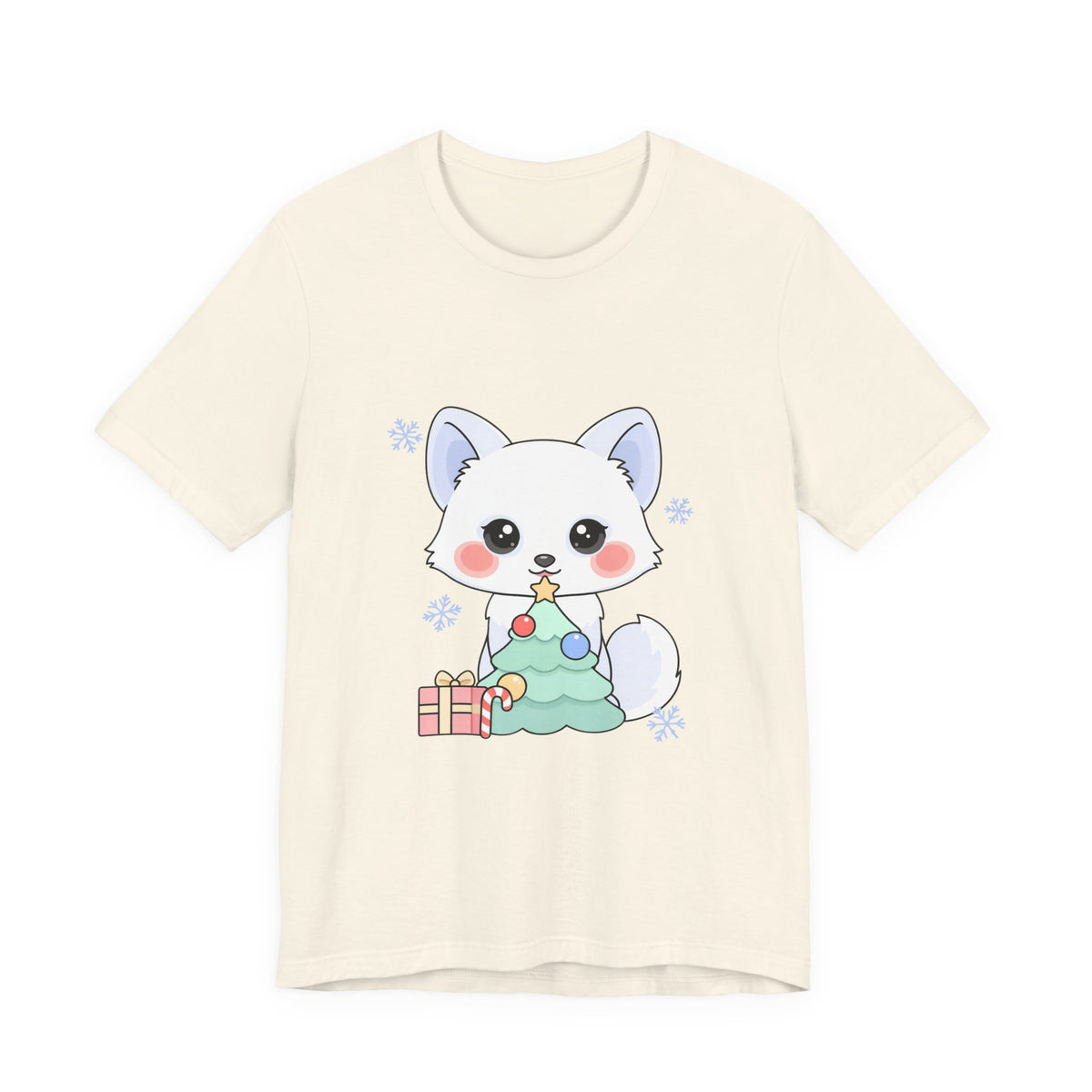 Kawaii Christmas Fox T-Shirt for Cozy Holiday Decorating