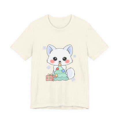 Kawaii Christmas Fox T-Shirt for Cozy Holiday Decorating